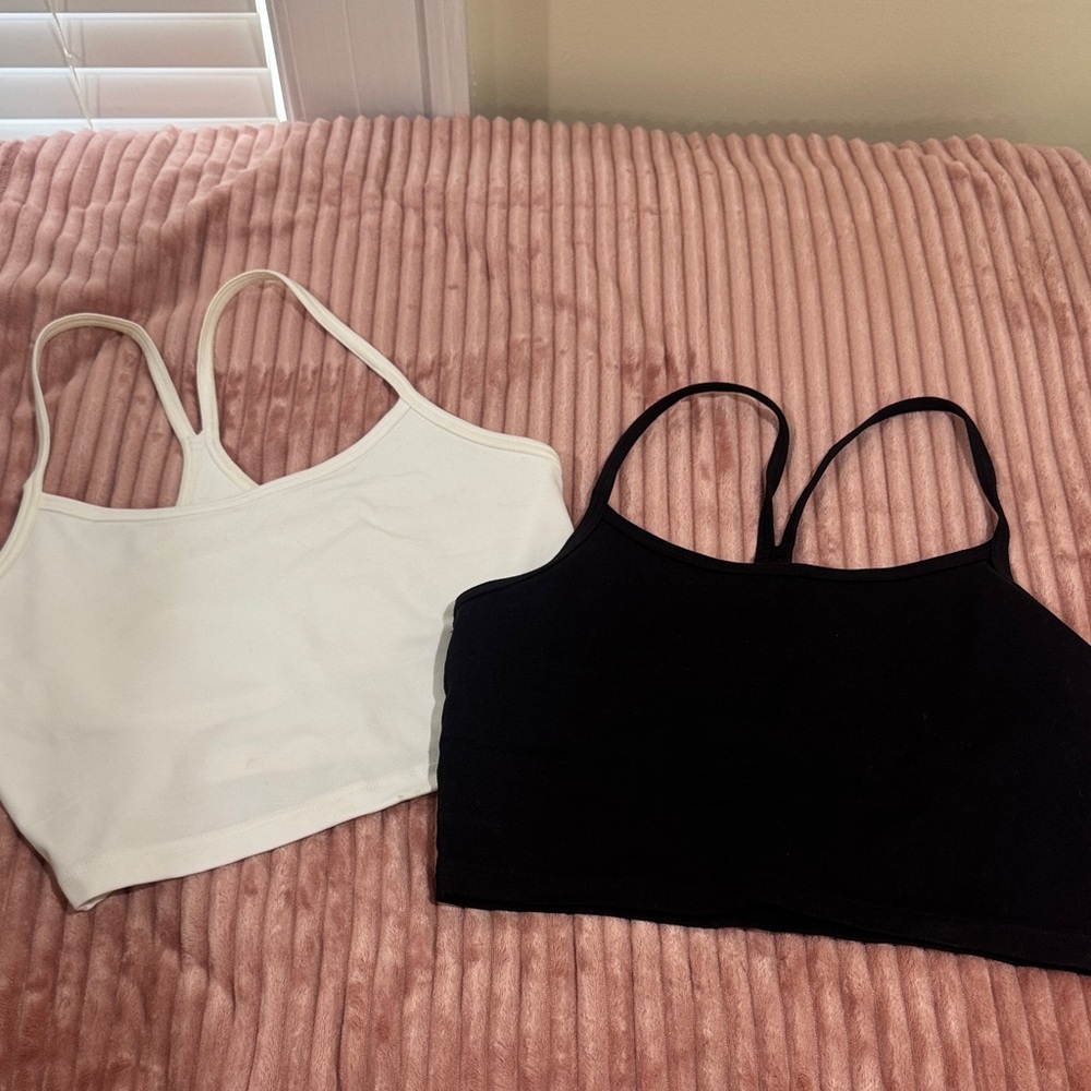 aerie Black and white Seamless Tank Bralette